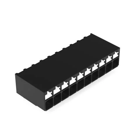 2086-1230/300-000 - THR PCB terminal block; push-button; 1.5 mm²; Pin spacing 3.5 mm; 10-pole; Push-in CAGE CLAMP®; Solder pin length 1.5 mm; 1,50 mm²; black