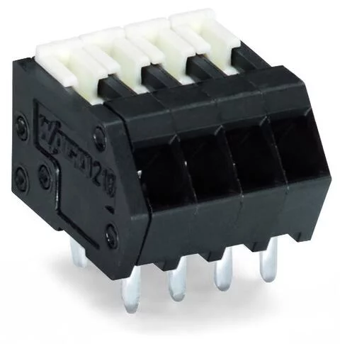 218-104/000-604 - THR PCB terminal block; Locking slides; 0.5 mm²; Pin spacing 2.5 mm; 4-pole; CAGE CLAMP®; 0,50 mm²; black 218-104/000-604 - THR PCB terminal block; Locking slides; 0.5 mm²; Pin spacing 2.5 mm; 4-pole; CAGE CLAMP®; 0,50 mm²; black