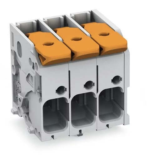 2606-1106/020-000 - PCB terminal block; Push-in CAGE CLAMP with operating lever; AWG 24 - 8; Pin spacing 7.5 mm; W pinning; 6-pole; gray