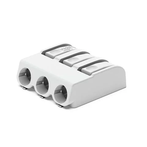 2061-603/998-404 - SMD PCB terminal block; push-button; Push-in CAGE CLAMP; AWG 20 - 16; Pin spacing 6 mm; 3-pole; in tape-and-reel packaging; white