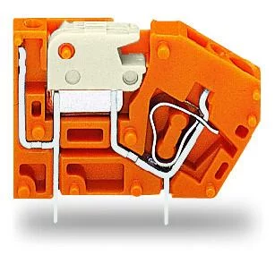 742-106 - Stackable PCB terminal block; with knife disconnect; 2.5 mm²; Pin spacing 5.08 mm; 1-pole; CAGE CLAMP®; 2,50 mm²; orange