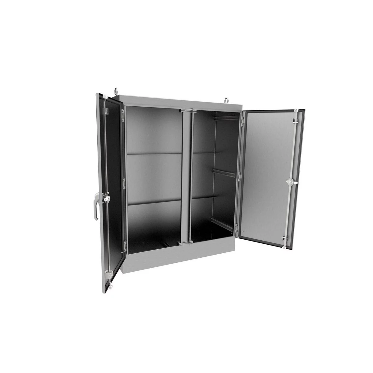WRD726018SSFSDN4 - NEMA 4X 2-Door Freestanding Enclosure with KwikHinge™ and 3-Point Handle 72X60X18 304 Stainless Steel