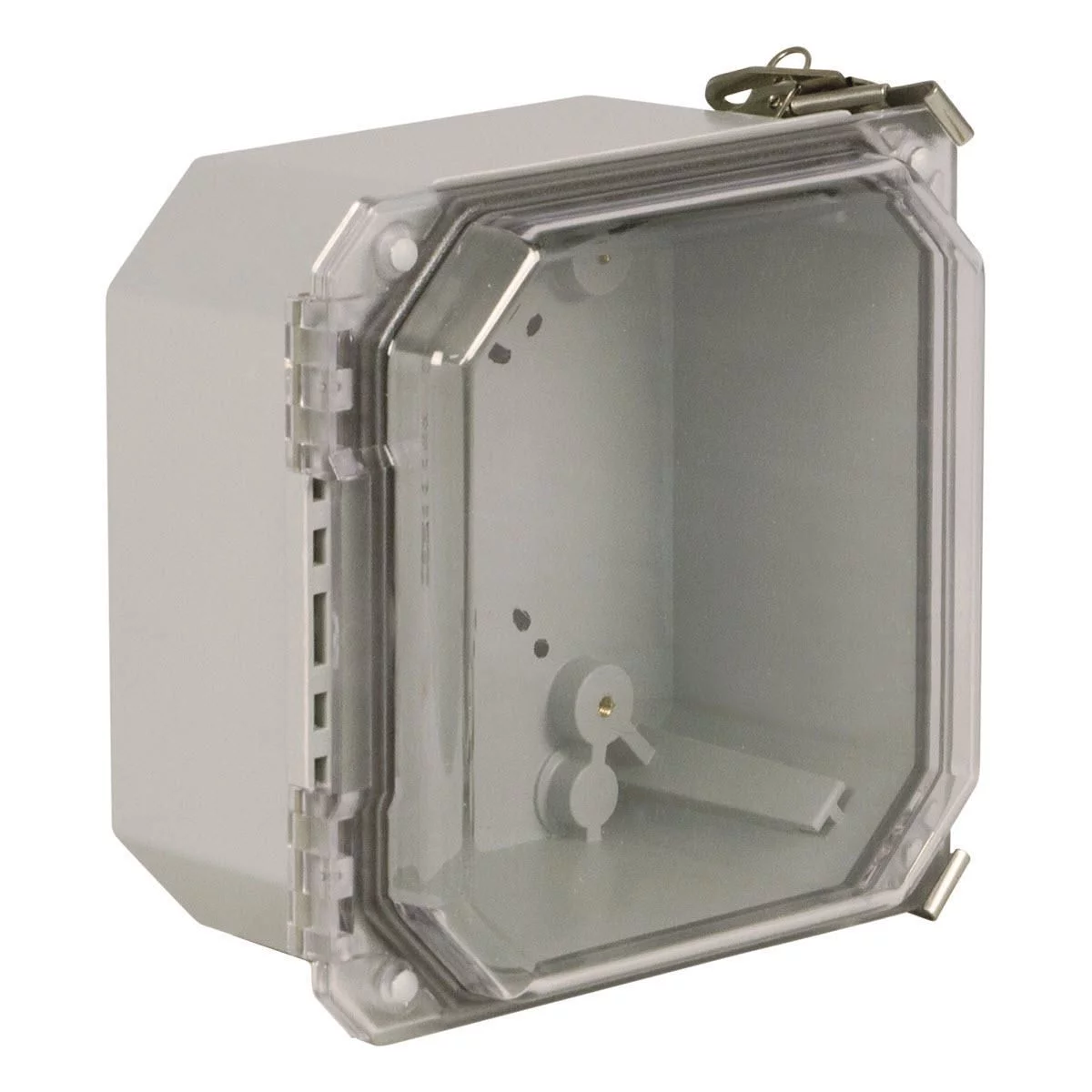 HW-CC141206CHTL - NEMA 4X Continuous Hinge Link Lock 14X12X6 Fiberglass-Clear Cover