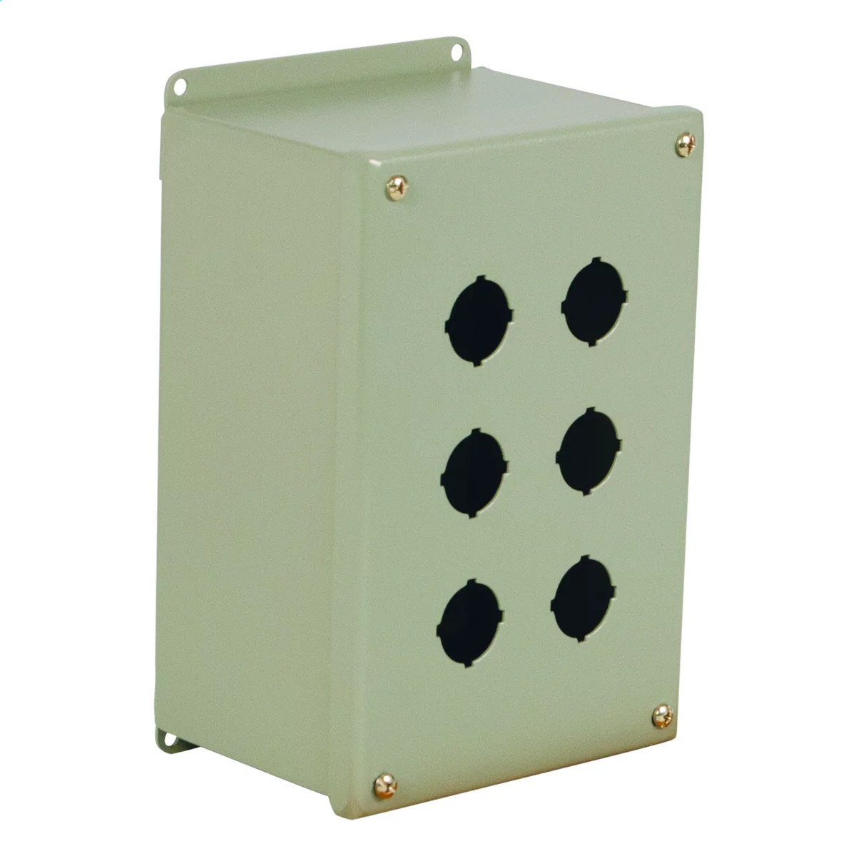 PBXD4S - N4 30.5MM 4 Square Deep Pushbutton Enclosure 7.2X6.2X4.7 Carbon Steel - Gray