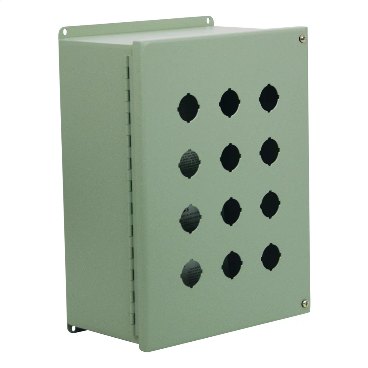 PBYX42 - N12 30.5 MM 42 Pushbutton Continuous Hinge Enclosure 21X17.5X6 Carbon Steel - Gray